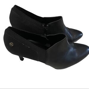 Calvin Klein Leather Heeled Black Booties 'Jeanine' Size 8.5